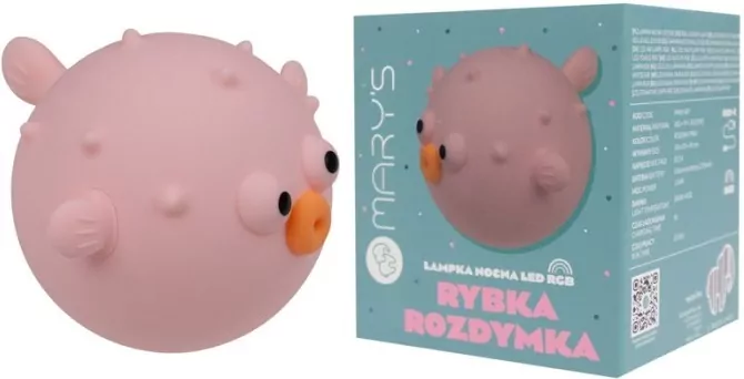 Lampka nocna LED Rybka rozdymka różowa - tantis.pl