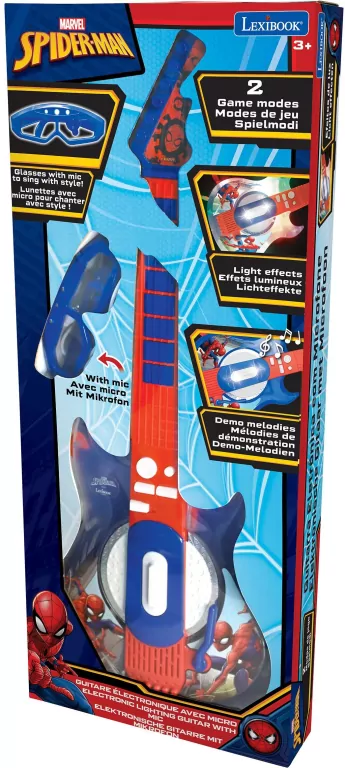 Gitara elektroniczna Spider-Man z okularami i mikrofonem K260SP - tantis.pl