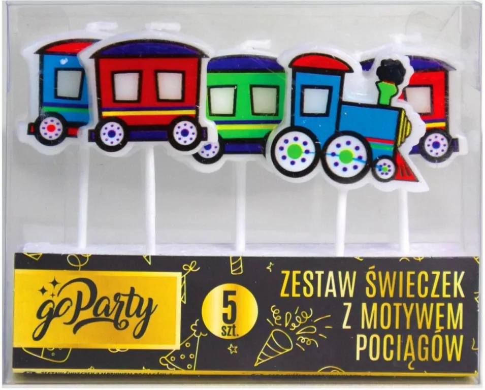 Zestaw świeczek urodzinowych Motyw pociągów - tantis.pl