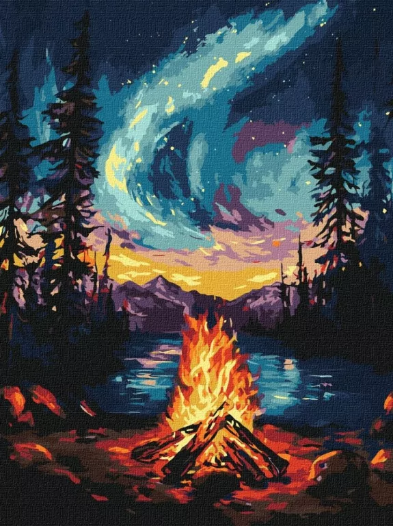 Malowanie po numerach - Zorza polarna 30x40cm - tantis.pl