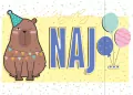Karnet B6 składany Urodziny - Kapibara - tantis.pl