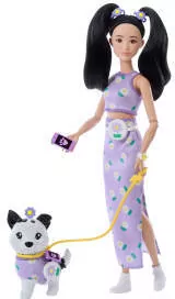 Barbie Jednakowa stylizacja Lalka i piesek Kwiatki - tantis.pl