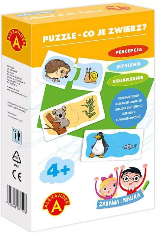 Puzzle. Co je zwierz? Zabawa i nauka - tantis.pl