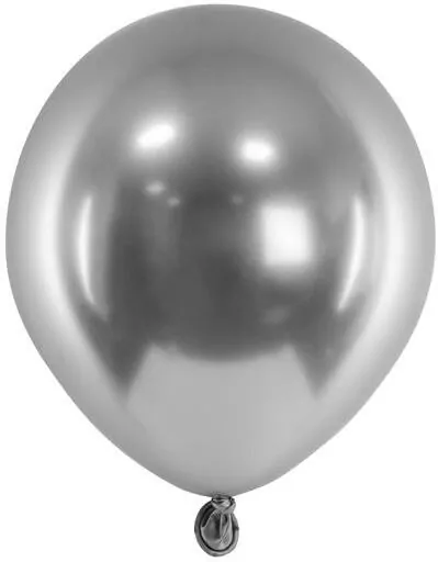 Balony Glossy ciemny srebrny 12cm - tantis.pl