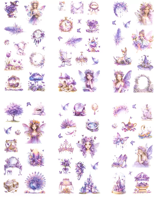Naklejki PET - Wróżki amethyst 6ark - tantis.pl