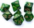 Komplet kości RPG. Zielone. Perłowe. REBEL - tantis.pl