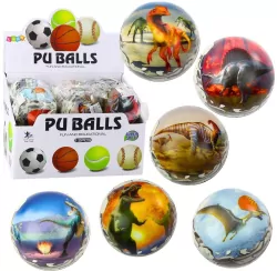 Piłka do odbijania Dinozaury 7cm MIX