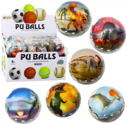 Piłka do odbijania Dinozaury 7cm MIX