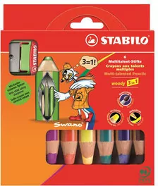 Kredki Woody 3w1 6 kol + temperówka - tantis.pl