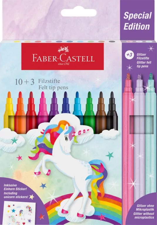 Faber-Castell. Flamastry Unicorn 10+3 kolory - tantis.pl