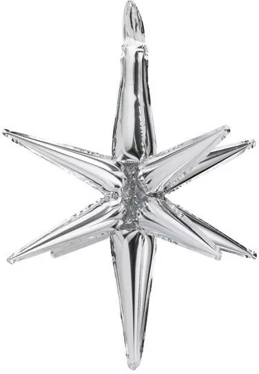 Balon foliowy Gwiazda 3D 105cm srebrny - tantis.pl