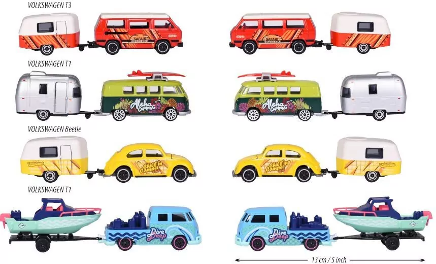 Majorette Volkswagen z przyczepką mix - tantis.pl