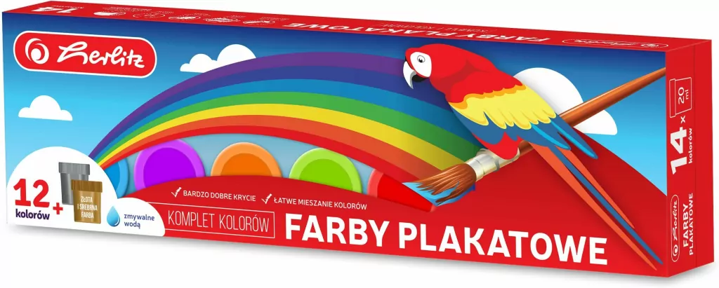 Farby plakatowe 14 kolorów - tantis.pl