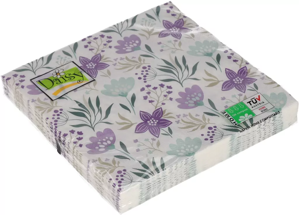 SERWETKA PAP 3W 330X330 KWIATY FIOLET PM OP20SZT - tantis.pl