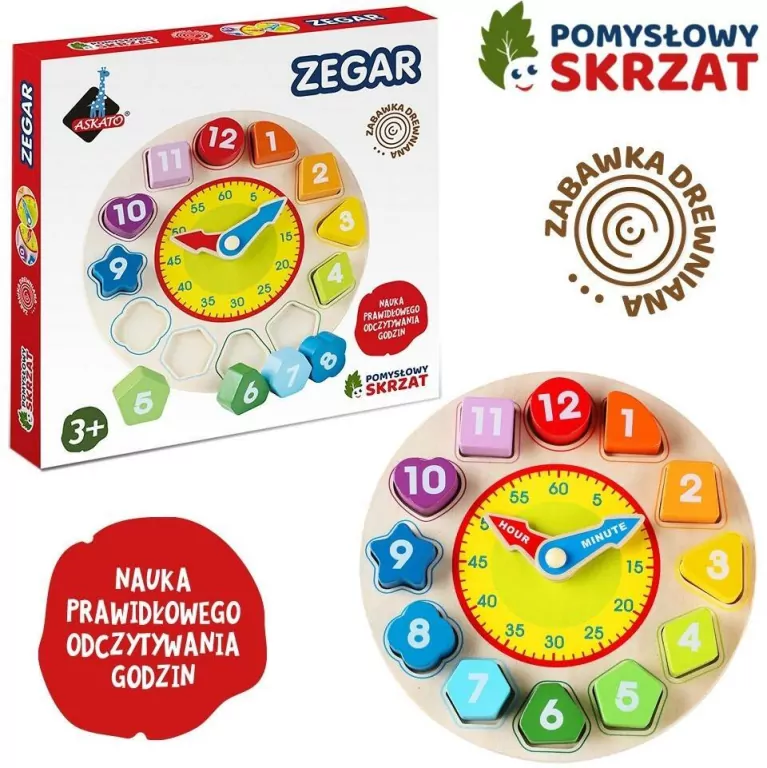 Pomysłowy skrzat. Drewniany zegar - tantis.pl