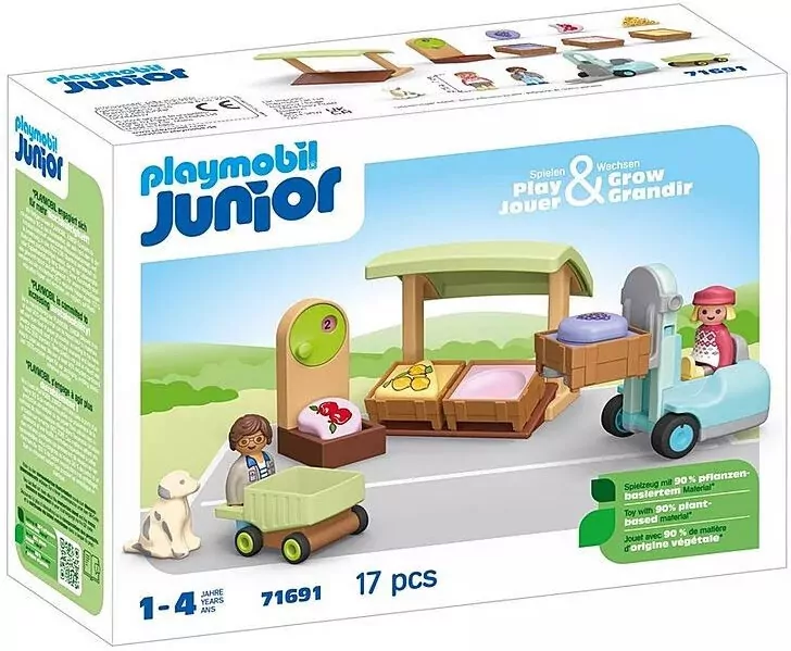Playmobil Junior Ekologiczny Stragan z wózkiem widłowym 71691 - tantis.pl