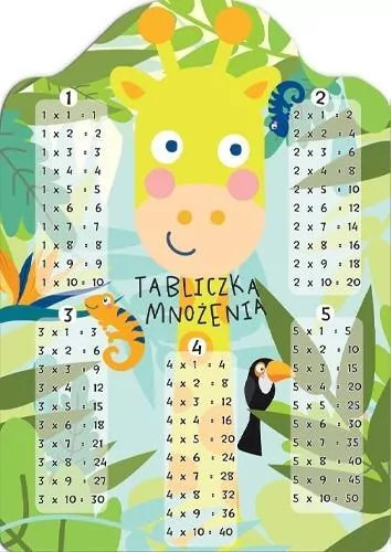 Karta tabliczka mnożenia A5 żyrafa - tantis.pl