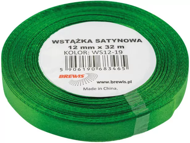 Wstążka satynowa zielona 25mmx32m - tantis.pl
