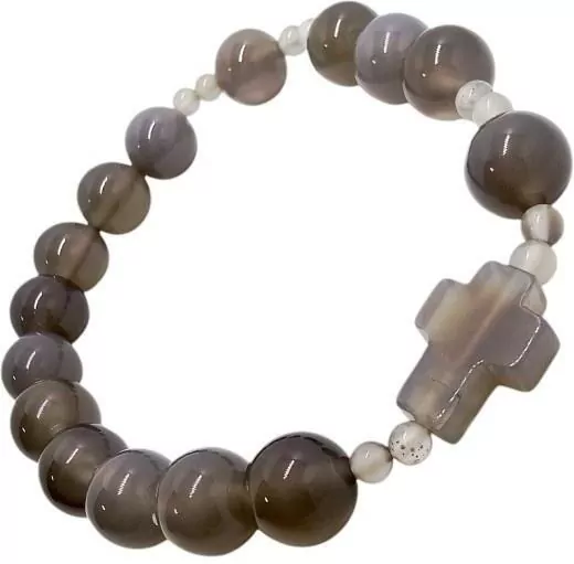Bransoletka Agat Szary kulka duża 10mm - tantis.pl