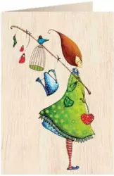 Karnet drewniany C6 + koperta. Włóczykij