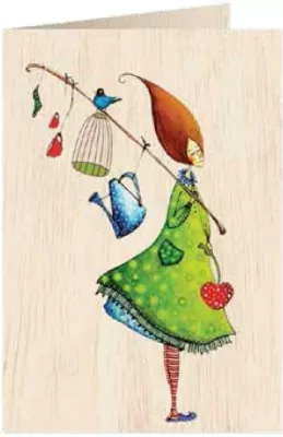 Karnet drewniany C6 + koperta. Włóczykij