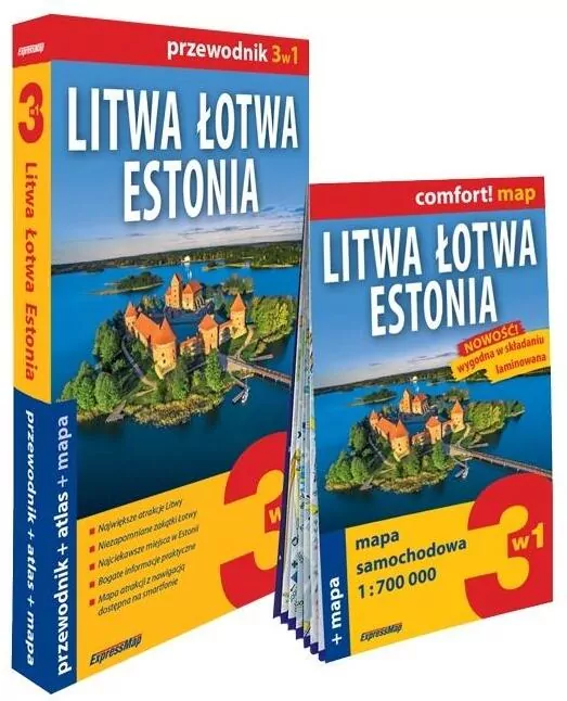 Litwa, Łotwa, Estonia 3w1: przewodnik+atlas+mapa - tantis.pl