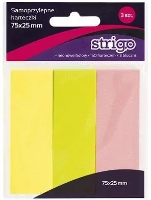 Karteczki samoprzylepne 76 x 25mm 150K neon - tantis.pl