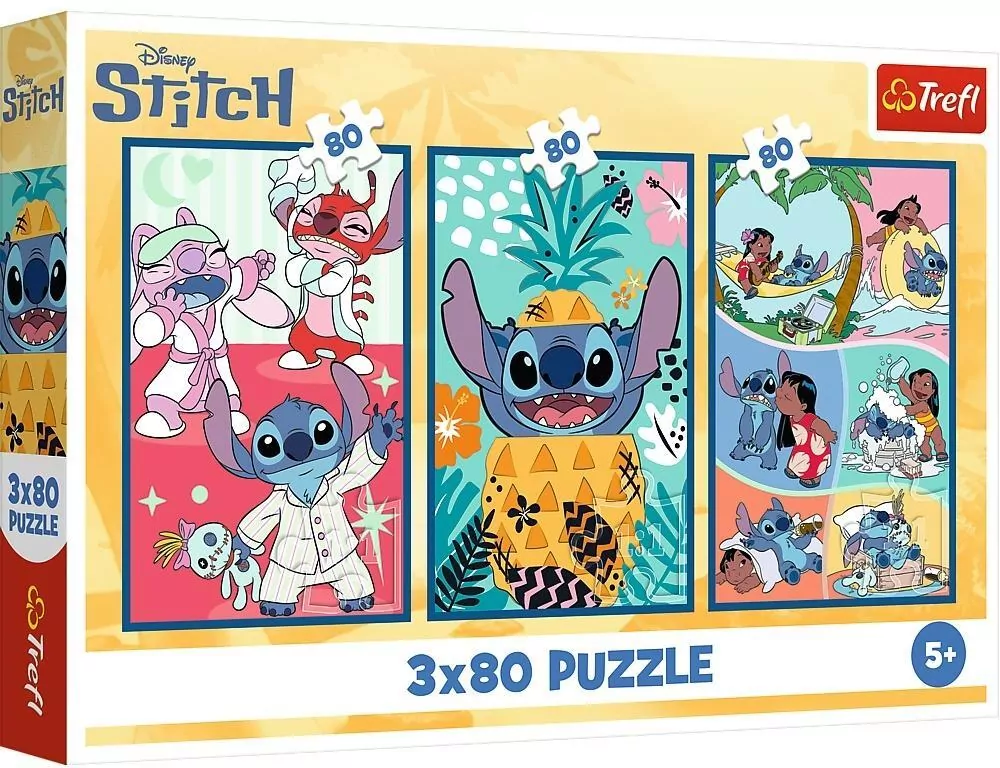 Puzzle 3x80 Świat Stitcha TREFL - tantis.pl