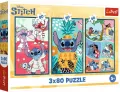Puzzle 3x80 Świat Stitcha TREFL - tantis.pl