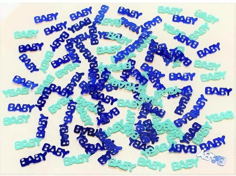 Konfetti metalizowane Happy Birthday niebieskie - tantis.pl