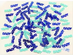 Konfetti metalizowane Happy Birthday niebieskie