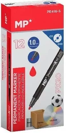 Marker permanentny 1,0mm do CD/DVD czerwon (12szt) - tantis.pl