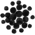 Pompony akrylowe mix czarne 24szt - tantis.pl
