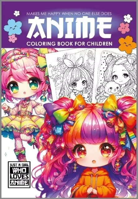 Fresh Kolorowanka A4 Anime Dla Dzieci purpurowa - tantis.pl