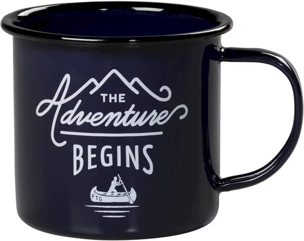 Kubek kempingowy Adventure Begins - 325ml błękitny - tantis.pl