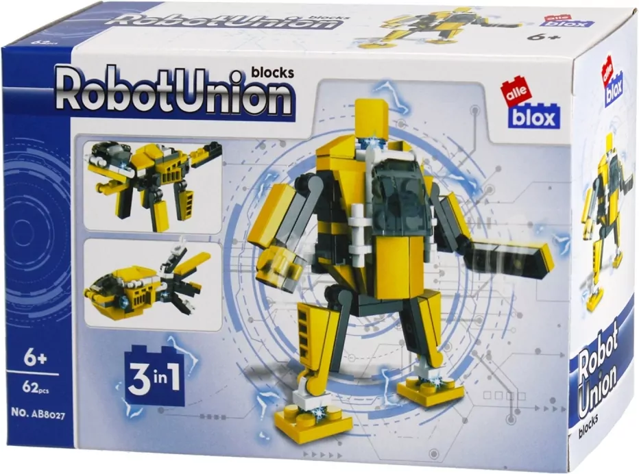 Klocki konstrukcyjne Alleblox RobotUnion 62el żółty - tantis.pl