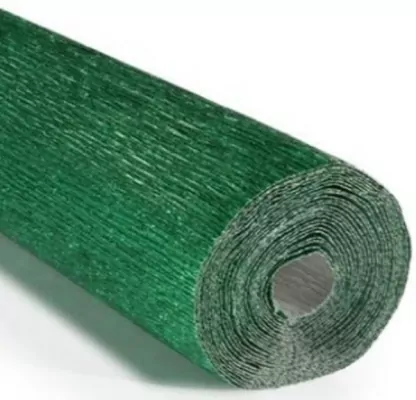 Krepina 50x250cm 180g metalizowana zielona