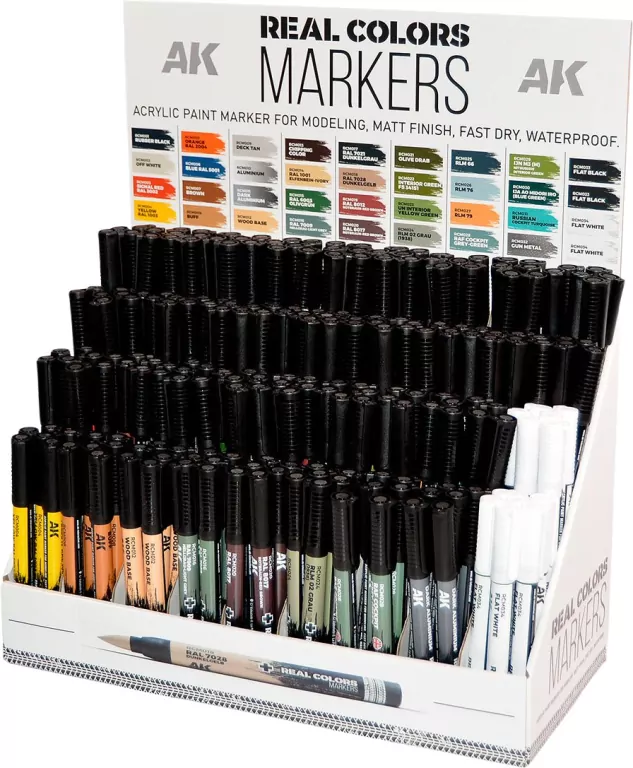 AK Interactive: Real Colors Markers - RCM151 - Cardboard Display (216) - tantis.pl