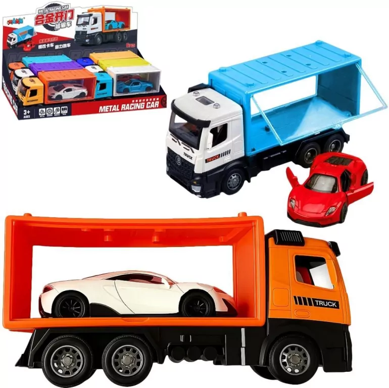 Auto ciężarowe z autem metalowym MIX - tantis.pl