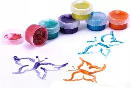 Farby plakatowe. Brokat. 6 kolorów 10 ml - tantis.pl