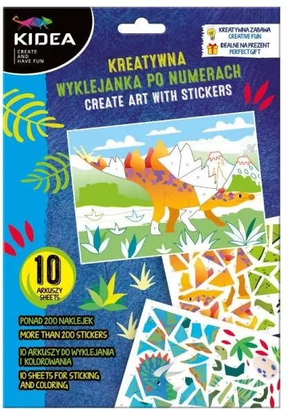 Kreatywna wyklejanka po numerach. Dinozaury - tantis.pl
