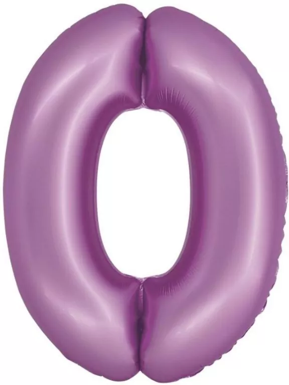 Balon foliowy Smart cyfra 0 lawendowy matowy 76cm - tantis.pl
