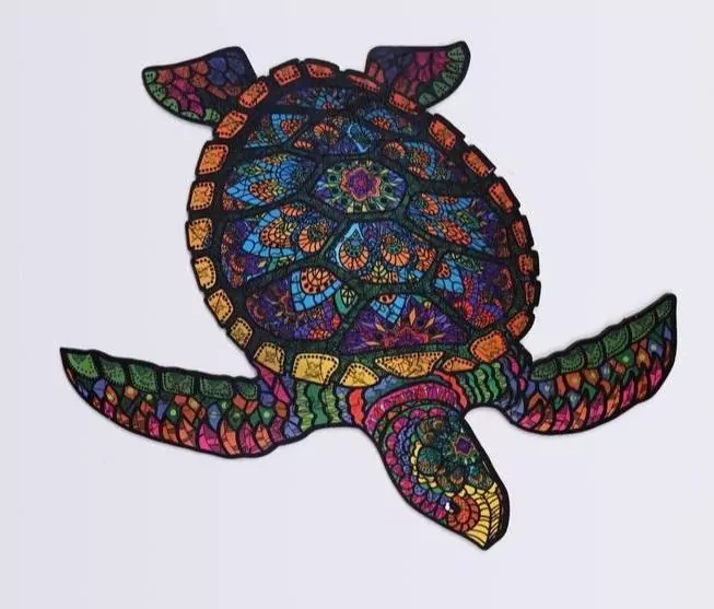 Puzzle drewniane eko 68. Długowieczny żółw - tantis.pl