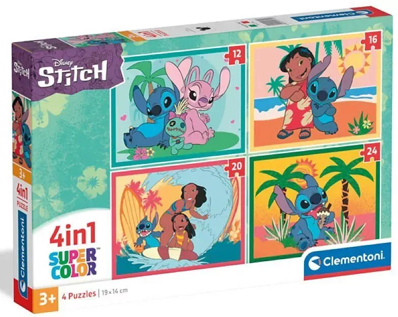 Puzzle 4 w 1 Super Color. Stitch - tantis.pl