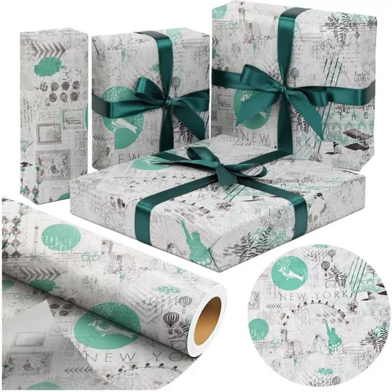 Papier miętowo szary New York X-Strong 57cmx25m - tantis.pl
