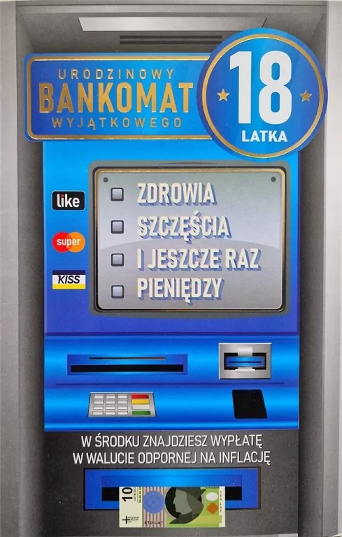 Karnet Urodziny 18 męskie - tantis.pl