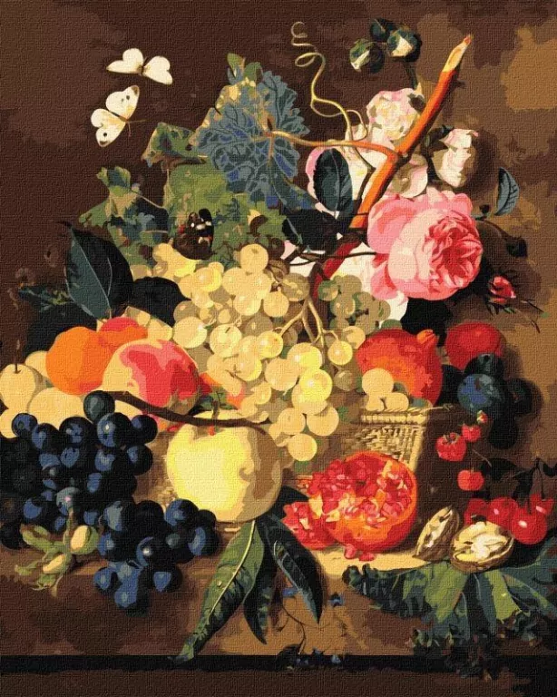 Malowanie po numerach. Koszyk z owocami 40x50cm - tantis.pl