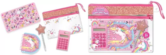 Zestaw z kalkulatorem w saszetce Jednorożec