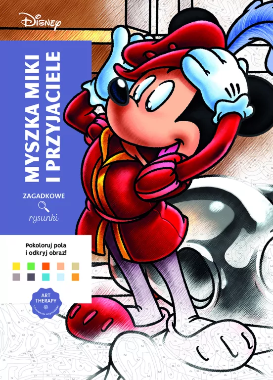 Myszka Miki i przyjaciele. Disney. Zagadkowe rysunki. Kolorowanka antystresowa. Art therapy - tantis.pl