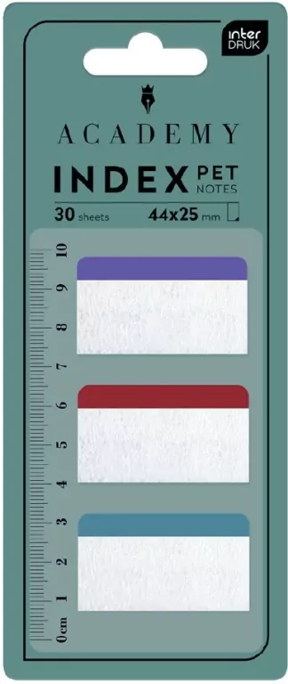 Zakładki indeksujące z linijką Pet 44x25mm 30szt - tantis.pl